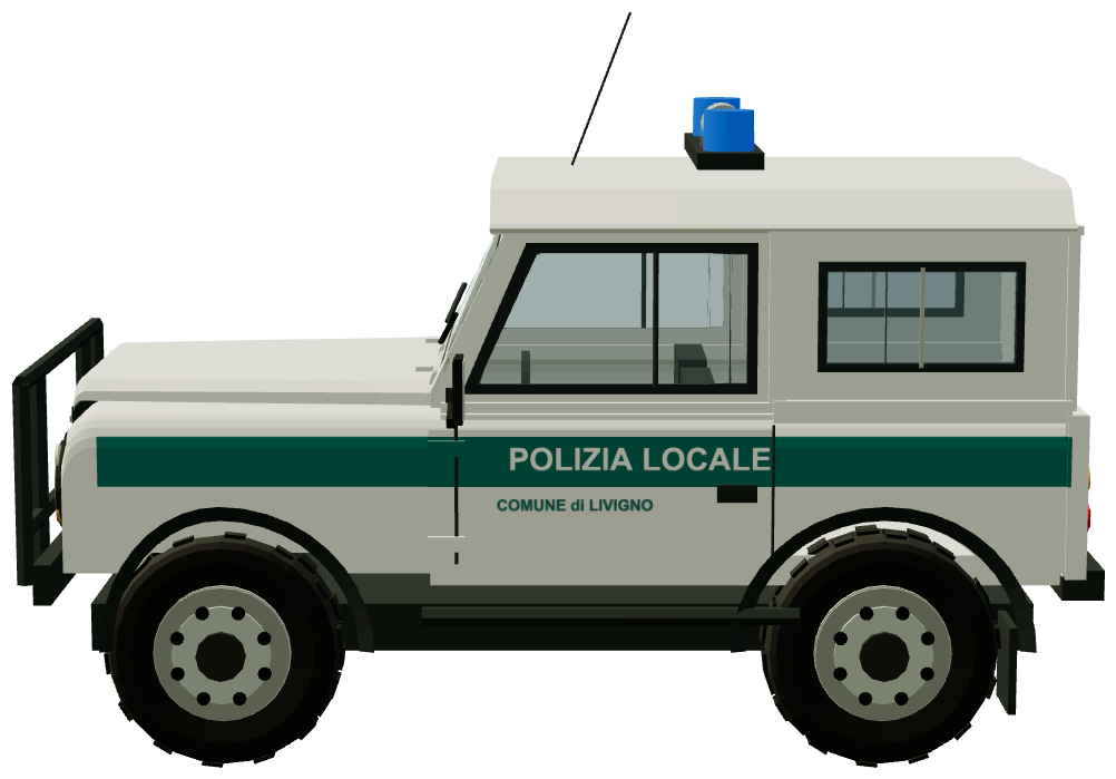 Livigno Polizia Locale 90 — side view, registry 3D render