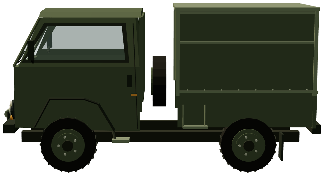 Land Rover Llama — side view, registry 3D render
