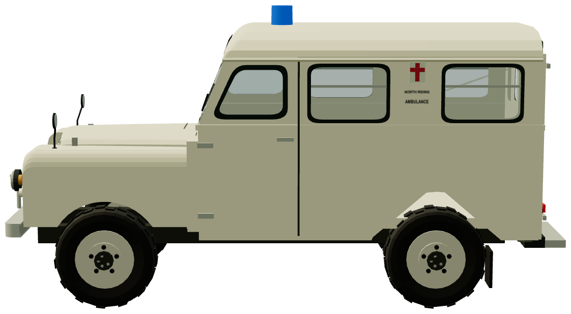 Lomas 109 Ambulance — side view, registry 3D render