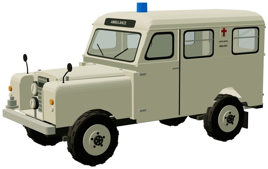 Lomas 109 Ambulance — three-quarter view, registry 3D render