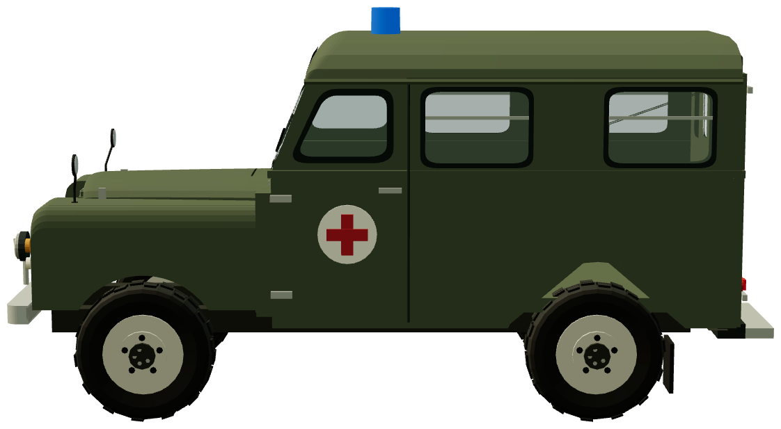 Lomas 109 Ambulance — side view, registry 3D render