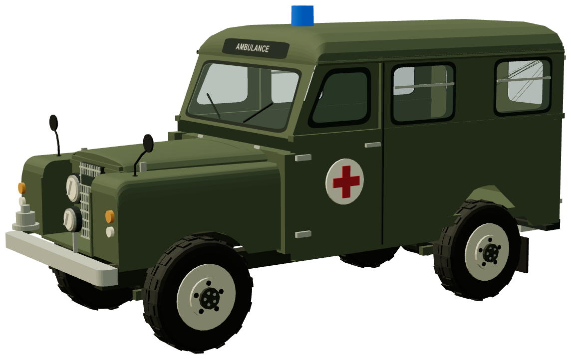 Lomas 109 Ambulance — three-quarter view, registry 3D render