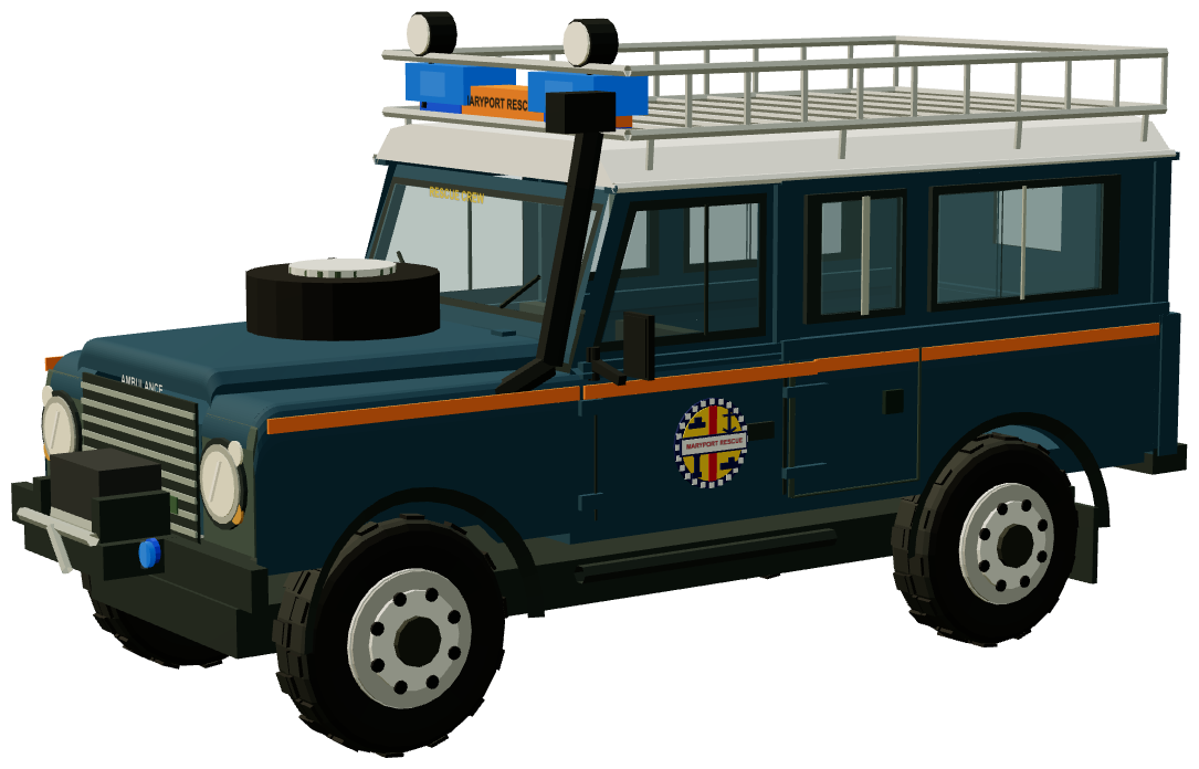 Maryport Inshore Rescue Defender 110 — three-quarter view, registry 3D render