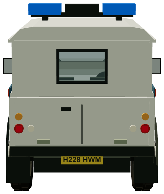 Mersey Tunnels Police 90 — rear view, registry 3D render