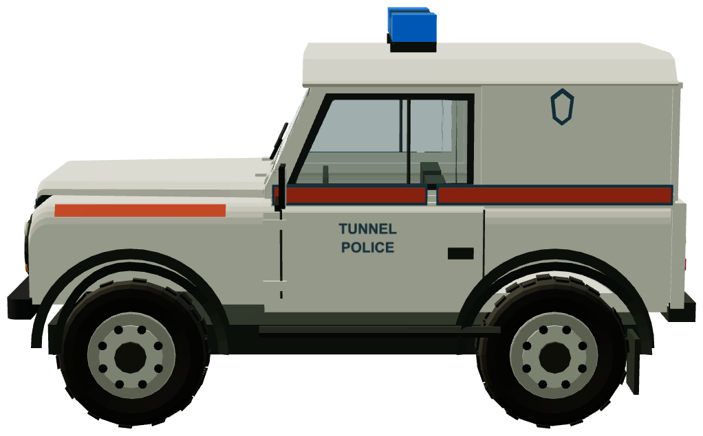 Mersey Tunnels Police 90 — side view, registry 3D render