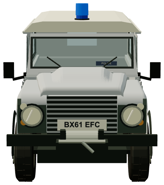 Met Police Marine Policing Unit Defender — front view, registry 3D render