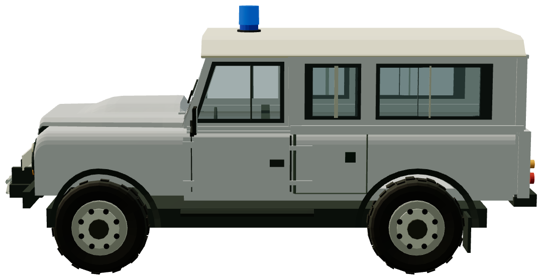 Met Police Marine Policing Unit Defender — side view, registry 3D render