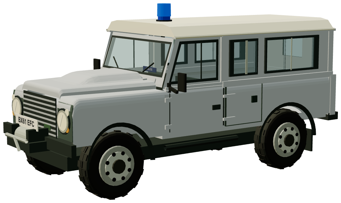 Met Police Marine Policing Unit Defender — three-quarter view, registry 3D render