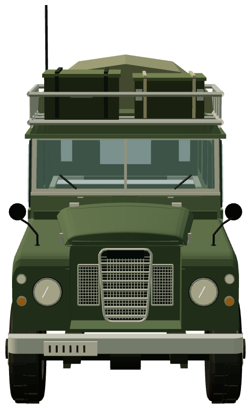 Military Carawagon command vehicle — front view, registry 3D render