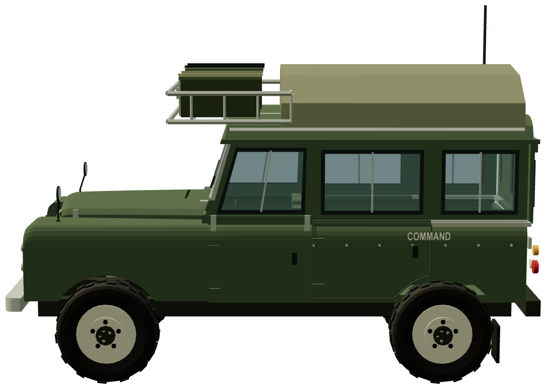 Military Carawagon command vehicle — side view, registry 3D render