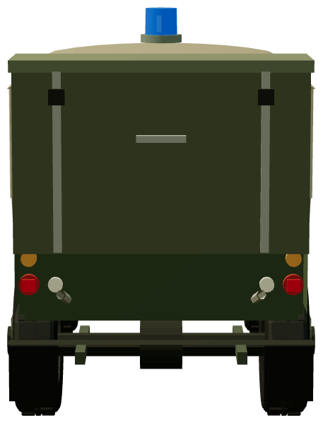 Minerva Field Ambulance — rear view, registry 3D render