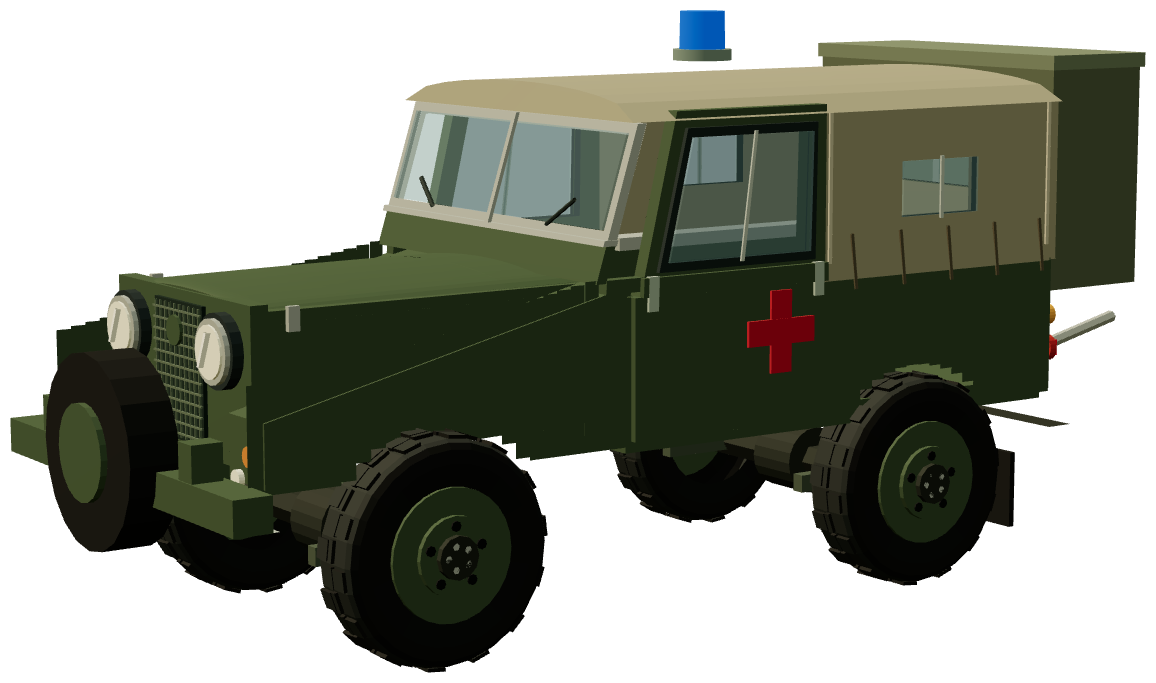 Minerva Field Ambulance — three-quarter view, registry 3D render