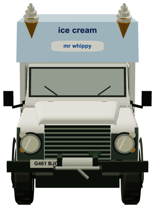 Mr Whippy Defender G461 BJO — front view, registry 3D render