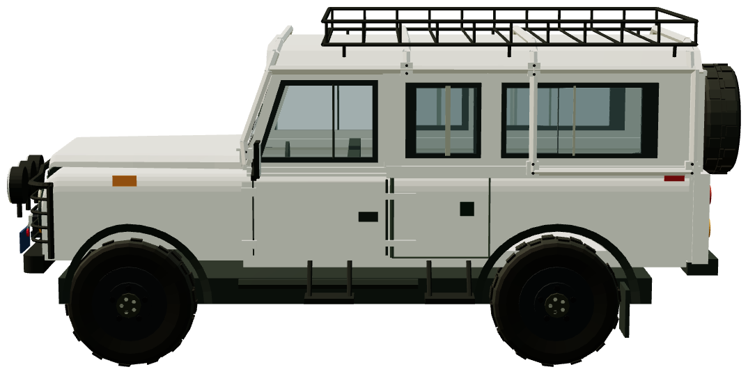 NAS Defender 110 — side view, registry 3D render