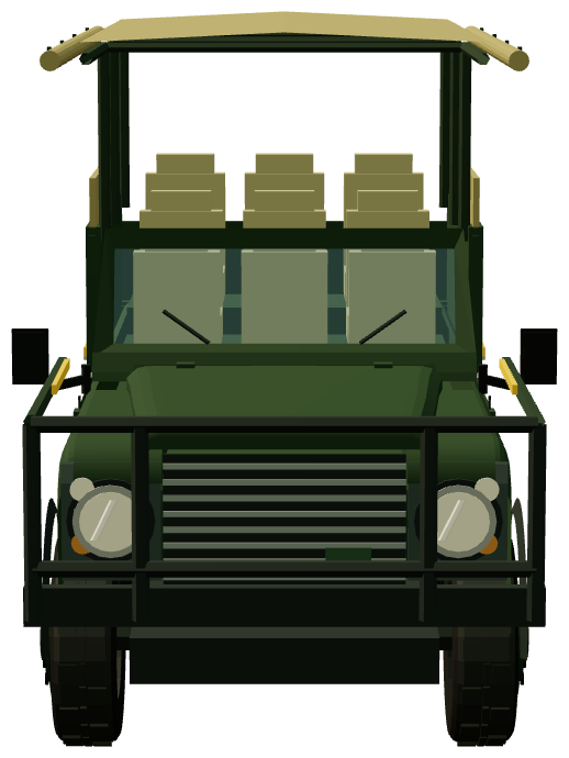 Nkambeni Safari Defender — front view, registry 3D render
