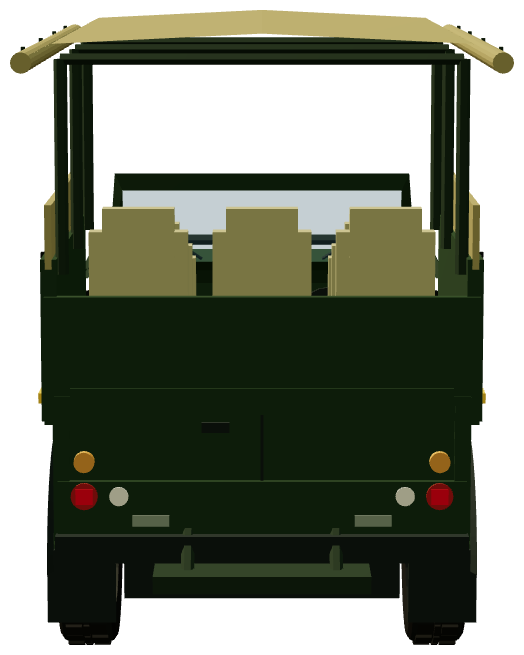 Nkambeni Safari Defender — rear view, registry 3D render