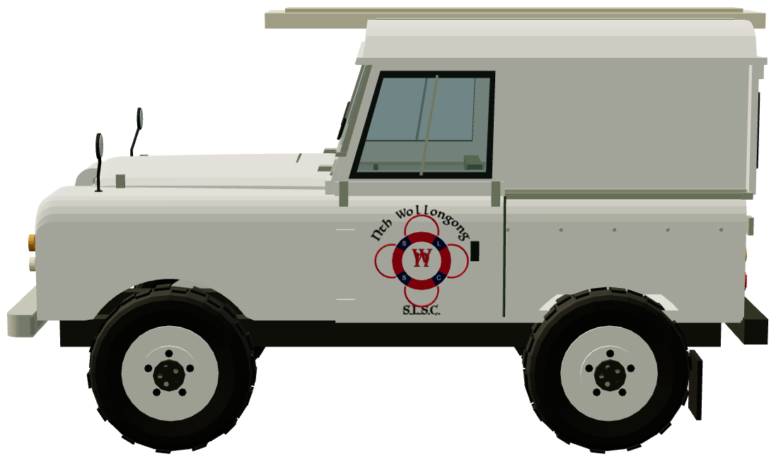 North Wollongong SLSC Series IIA 88 — side view, registry 3D render