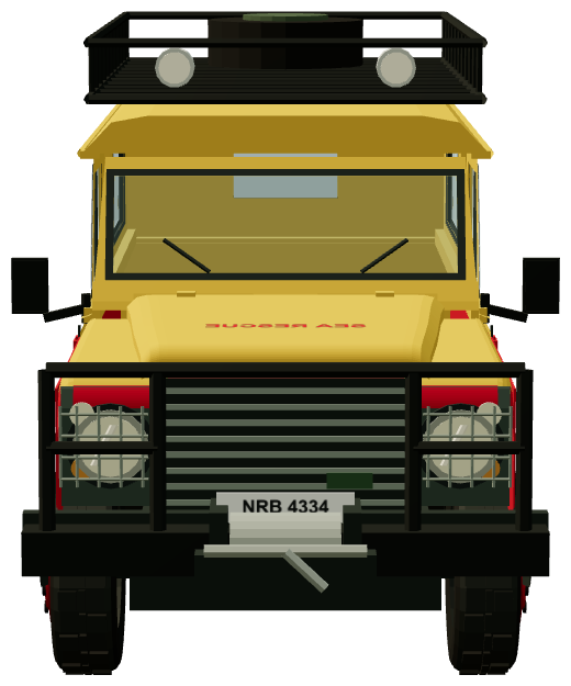 NSRI Richards Bay Camel Trophy Defender 110 — front view, registry 3D render