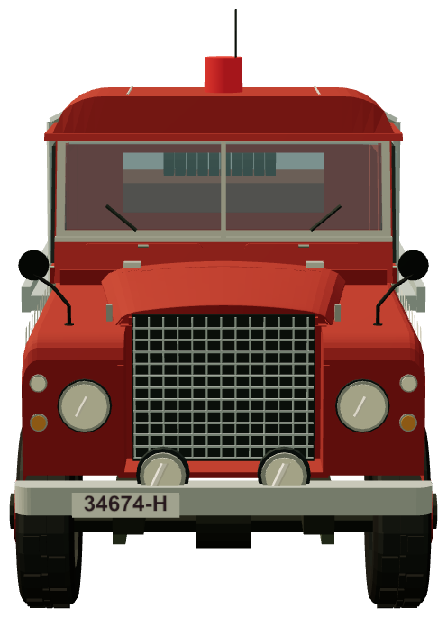 NSW Bush Fire Brigade Tanker — front view, registry 3D render