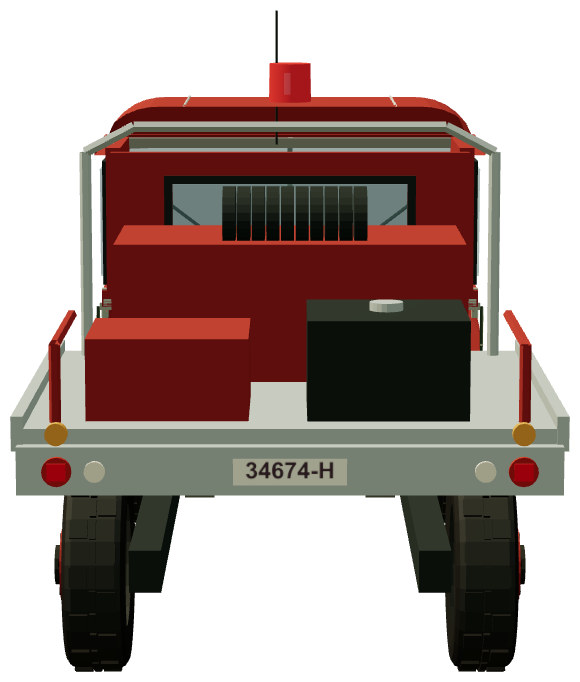 NSW Bush Fire Brigade Tanker — rear view, registry 3D render