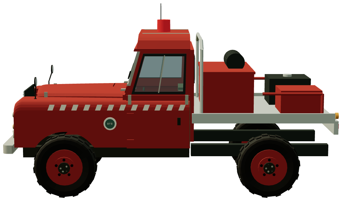 NSW Bush Fire Brigade Tanker — side view, registry 3D render