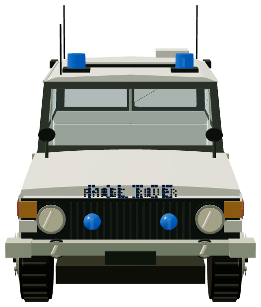 Nuclear Constabulary Range Rover — front view, registry 3D render
