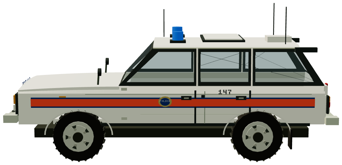 Nuclear Constabulary Range Rover — side view, registry 3D render