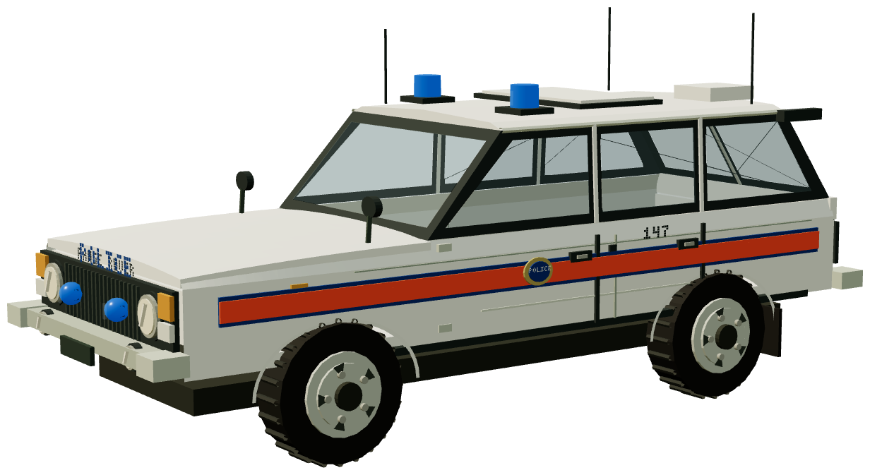 Nuclear Constabulary Range Rover — three-quarter view, registry 3D render