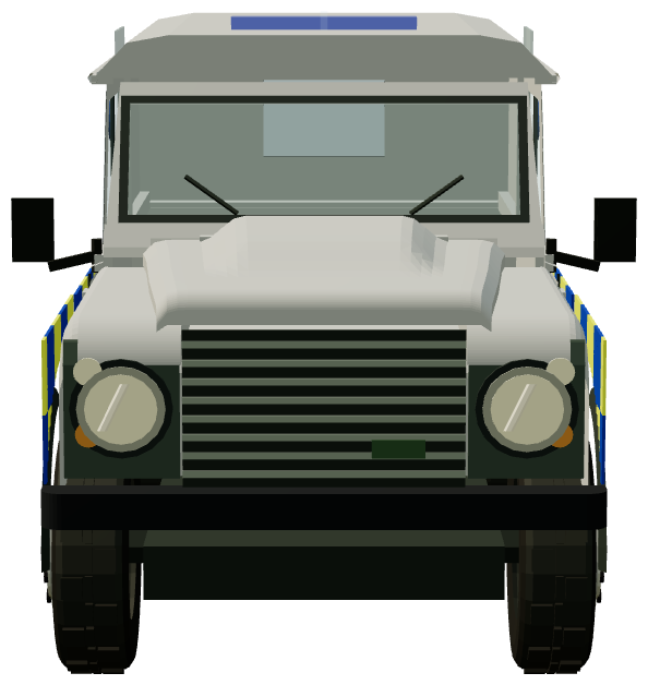 North Yorkshire Police Rural Task Force Defender — front view, registry 3D render
