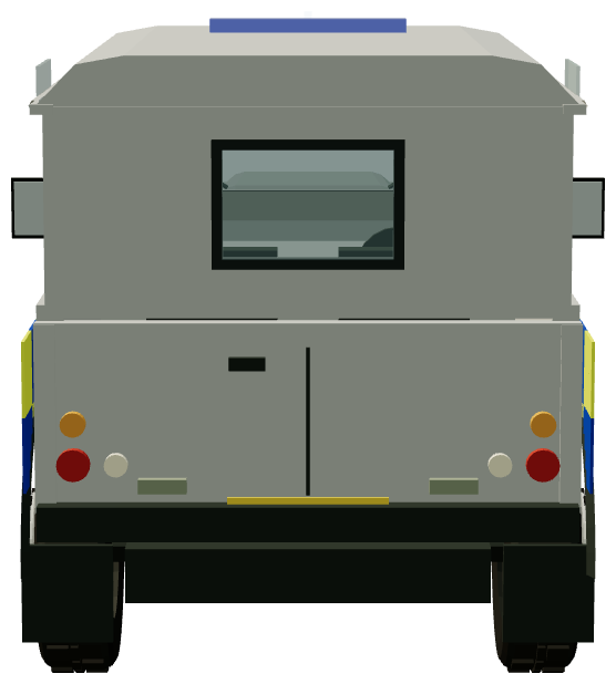 North Yorkshire Police Rural Task Force Defender — rear view, registry 3D render