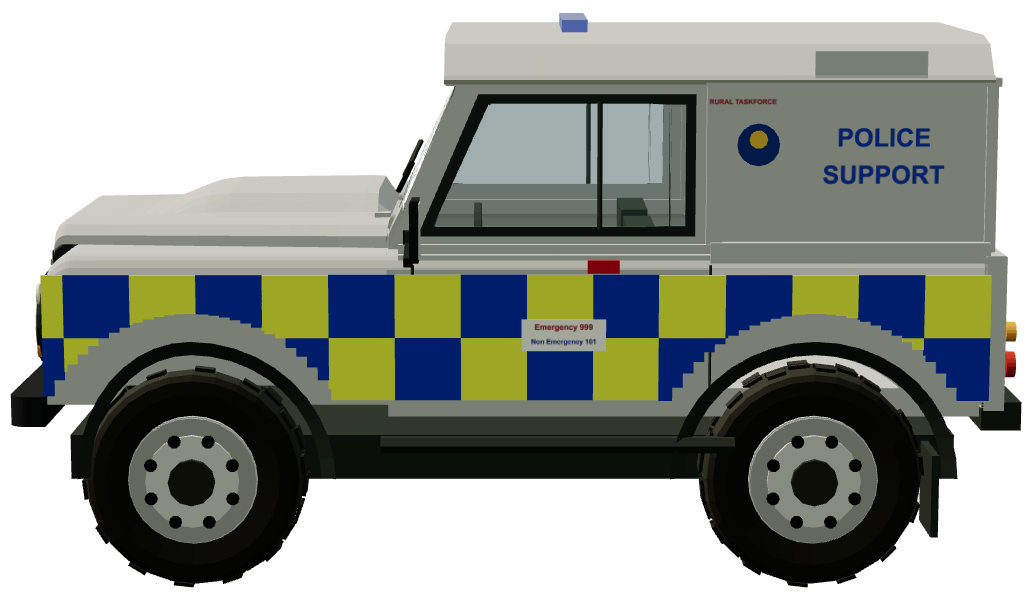 North Yorkshire Police Rural Task Force Defender — side view, registry 3D render