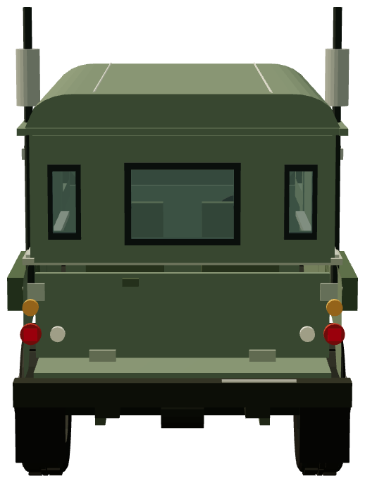 New Zealand Stage 1 electronic-warfare vehicle — rear view, registry 3D render