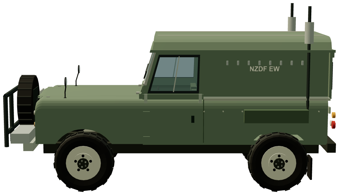 New Zealand Stage 1 electronic-warfare vehicle — side view, registry 3D render