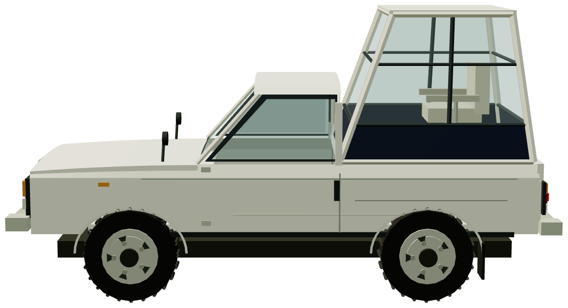 Ogle Range Rover Popemobile — side view, registry 3D render