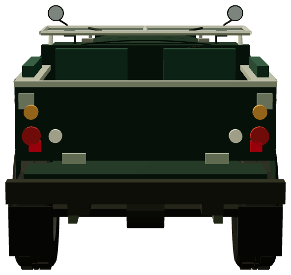 Old girl — rear view, registry 3D render