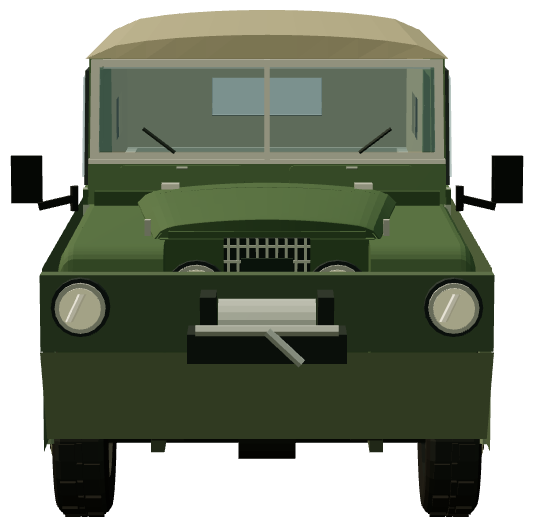 OTAL amphibious Land Rover — front view, registry 3D render
