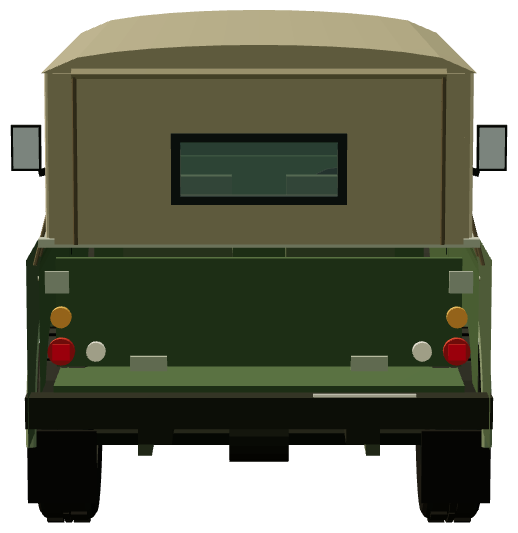 OTAL amphibious Land Rover — rear view, registry 3D render