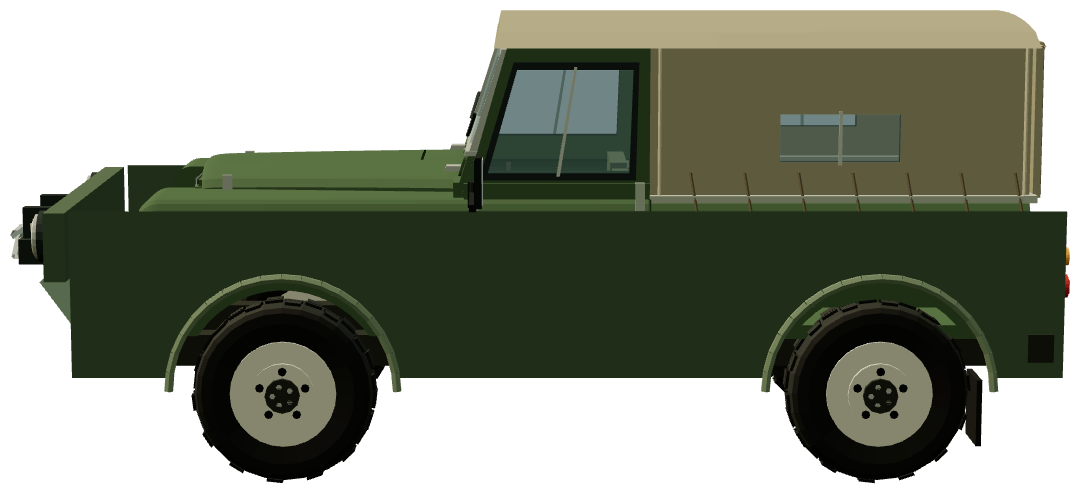 OTAL amphibious Land Rover — side view, registry 3D render