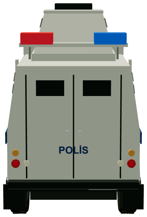 Otokar Akrep Police — rear view, registry 3D render