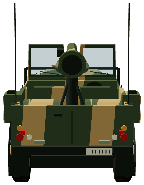Otokar Gun Buggy — rear view, registry 3D render
