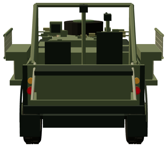 Pathfinder Defender 90 LRPV — rear view, registry 3D render