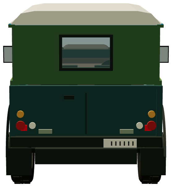 Paul Smith Defender — rear view, registry 3D render