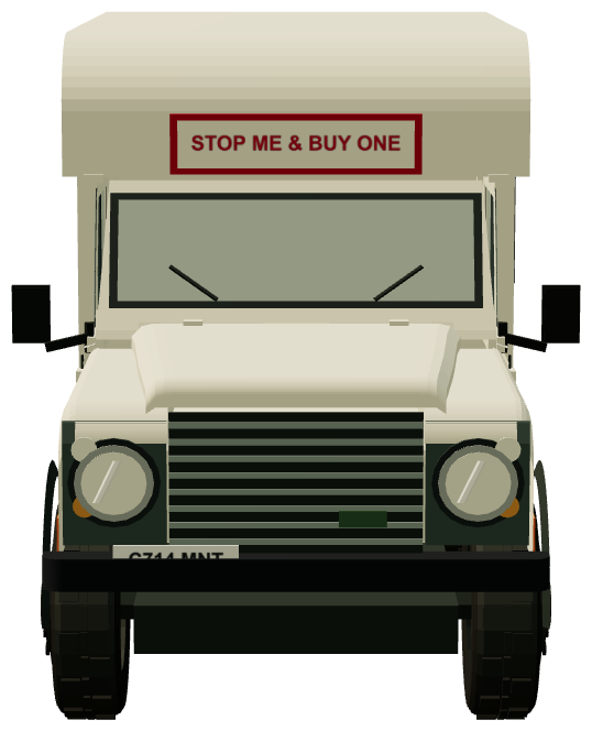 Pembrokeshire Ice Cream Co. Land Rover 110 — front view, registry 3D render