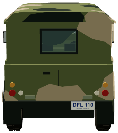 Perentie 4×4 Hard Top — rear view, registry 3D render