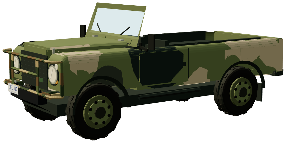 Perentie 4×4 No Roof — three-quarter view, registry 3D render