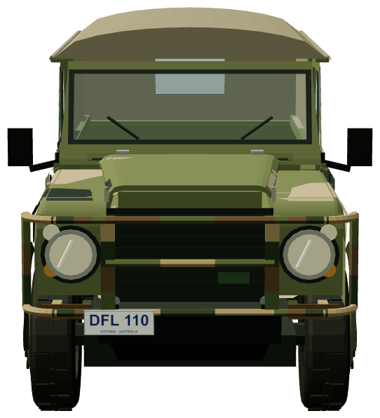 Perentie 4×4 Canvas — front view, registry 3D render