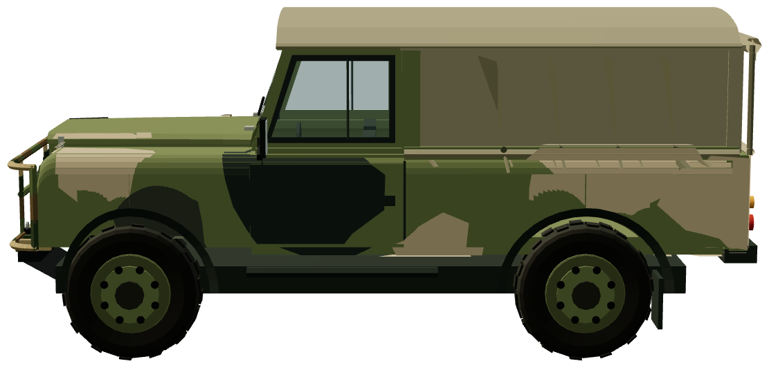 Perentie 4×4 Canvas — side view, registry 3D render