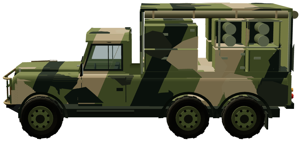 Perentie 6×6 Air Defence — side view, registry 3D render