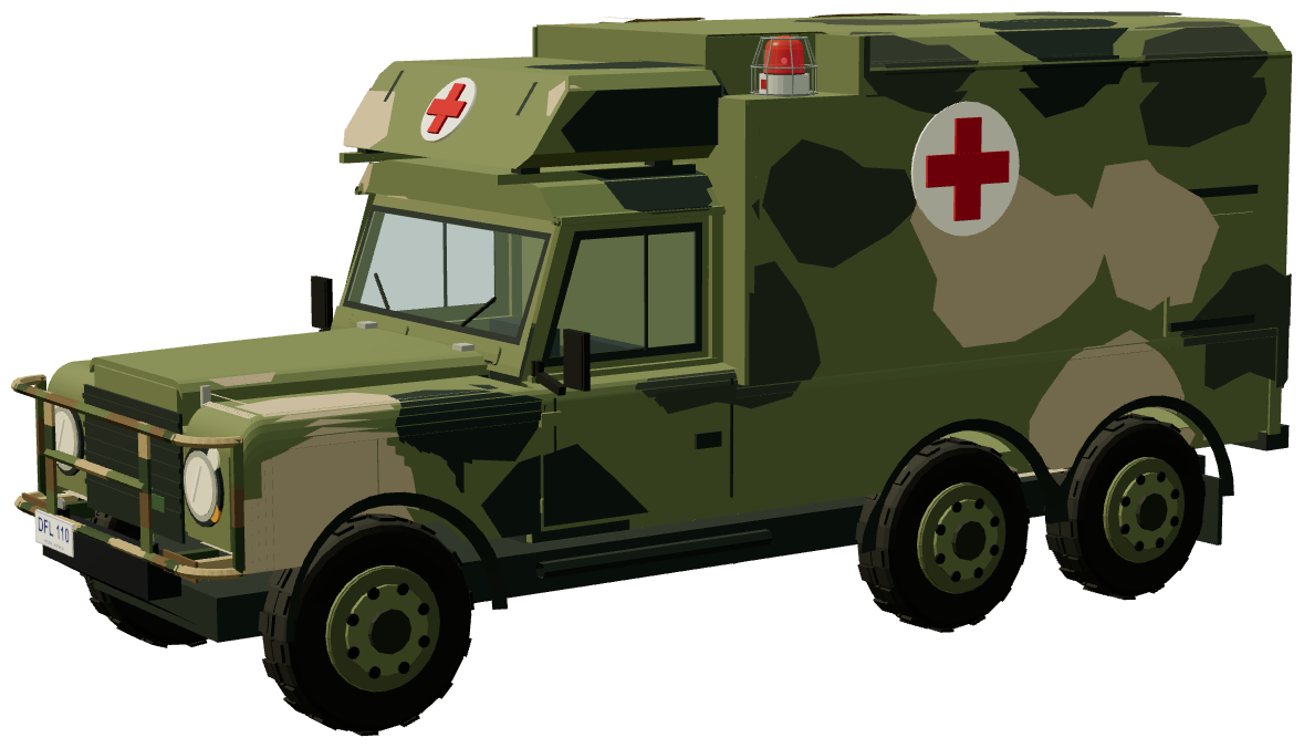 Perentie 6×6 Ambulance — three-quarter view, registry 3D render