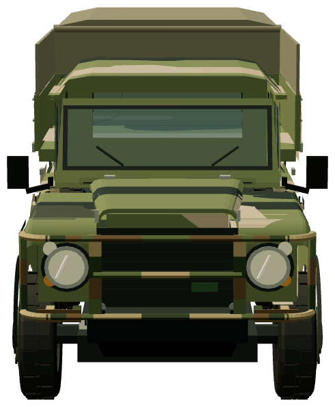 Perentie 6×6 Dual Cab — front view, registry 3D render